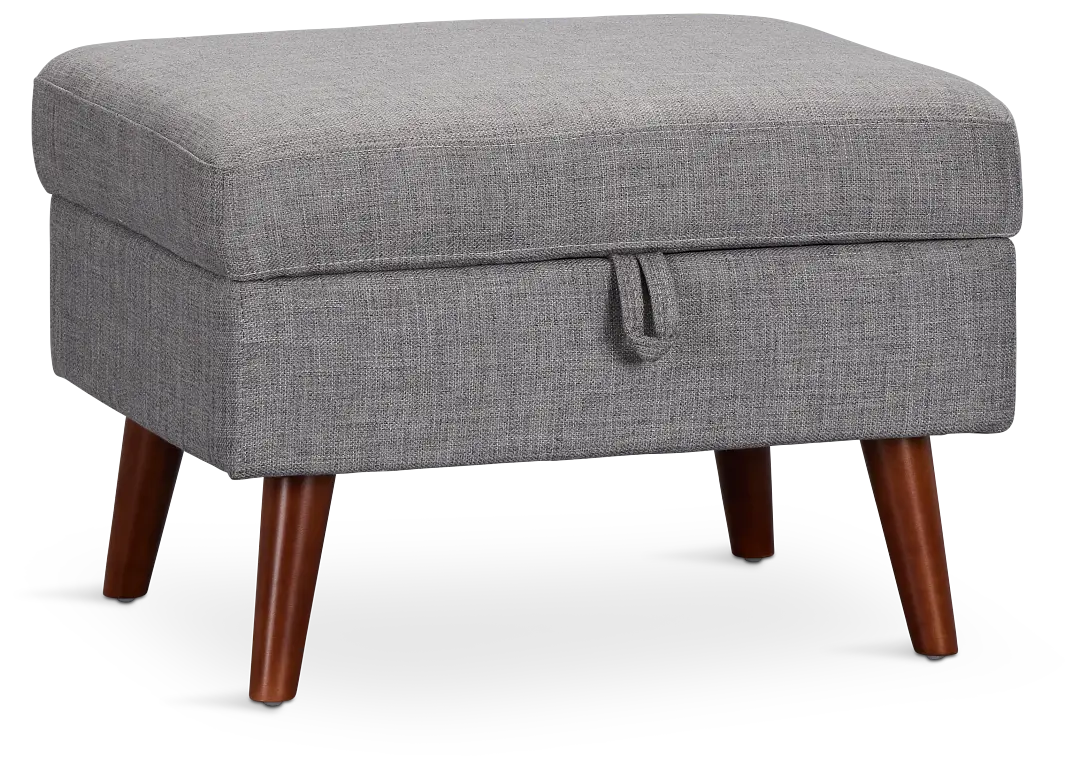 Raya Light Gray Fabric Storage Ottoman Raya Light Gray Fabric Storage Ottoman