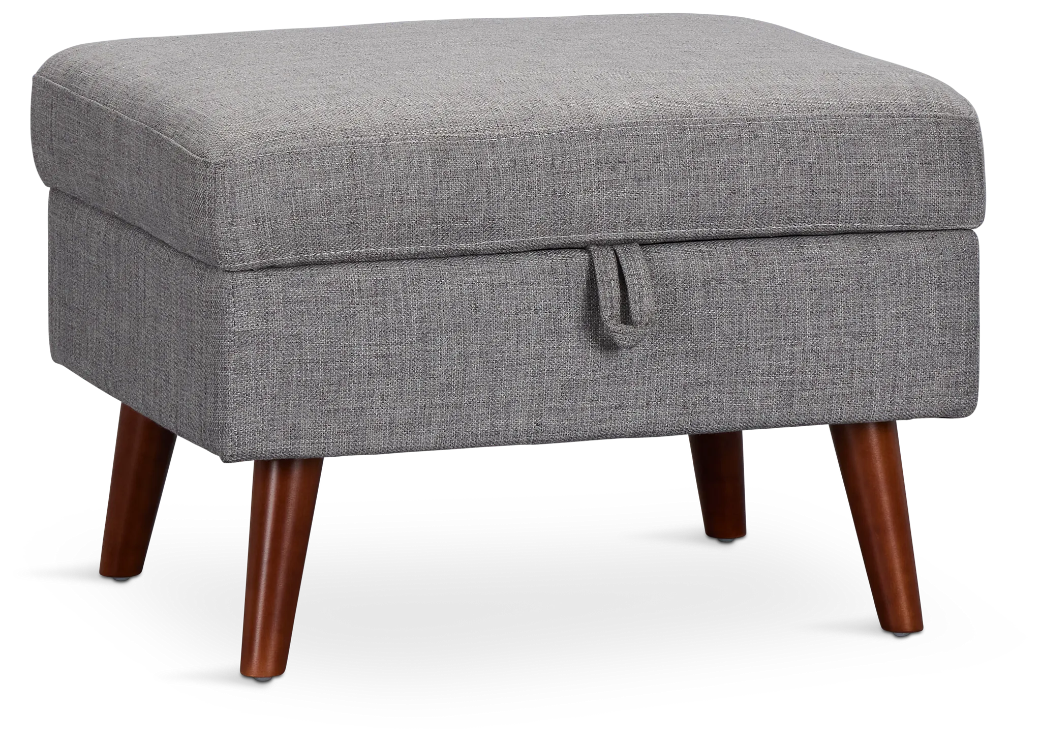 Raya Light Gray Fabric Storage Ottoman
