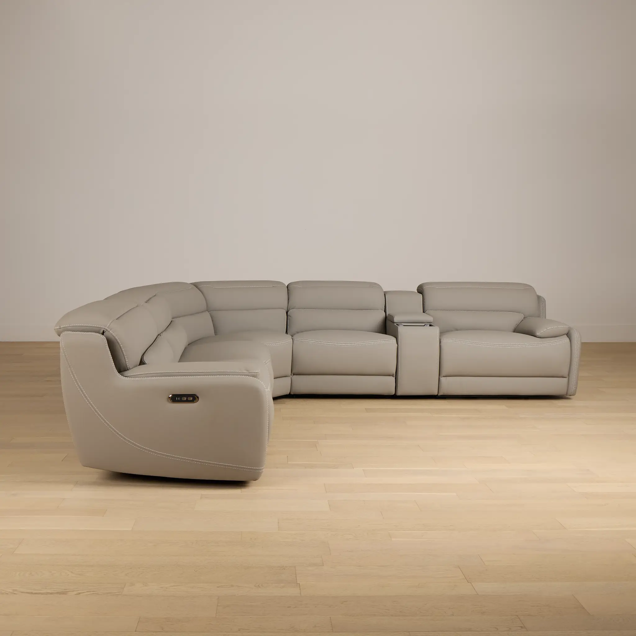 Jett Gray Micro Medium Dual Power 2-arm Reclining Sectional Jett Gray Micro Medium Dual Power 2-arm Reclining Sectional