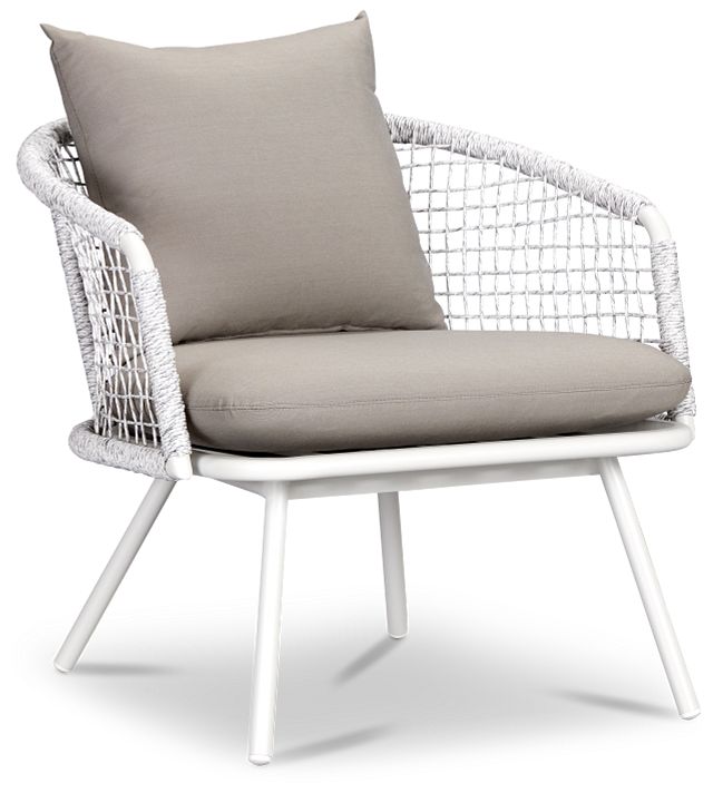 Malaga White Gray Arm Chair
