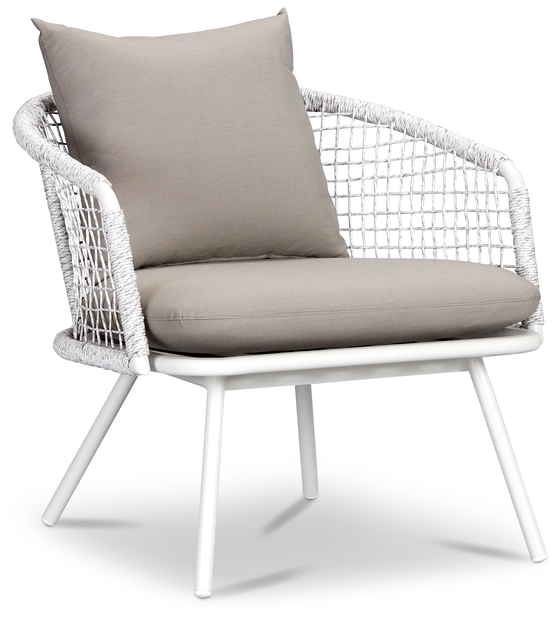 Malaga White Gray Arm Chair