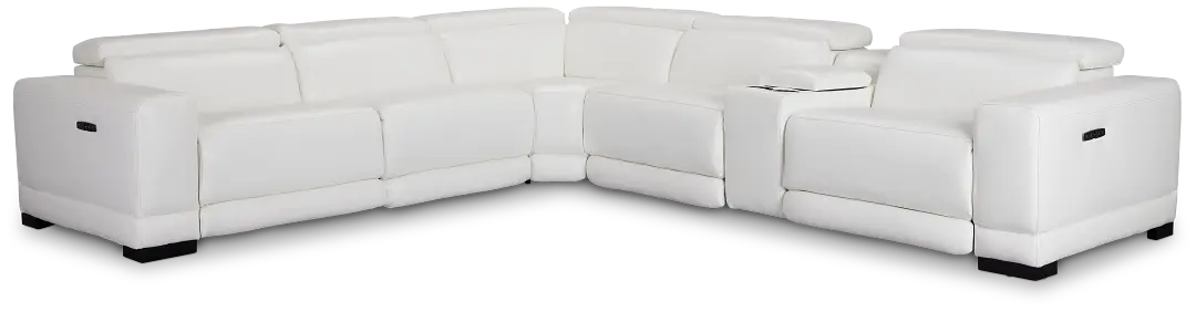 Lombardy White Micro Medium Triple Power 2-arm Sectional Lombardy White Micro Medium Triple Power 2-arm Sectional