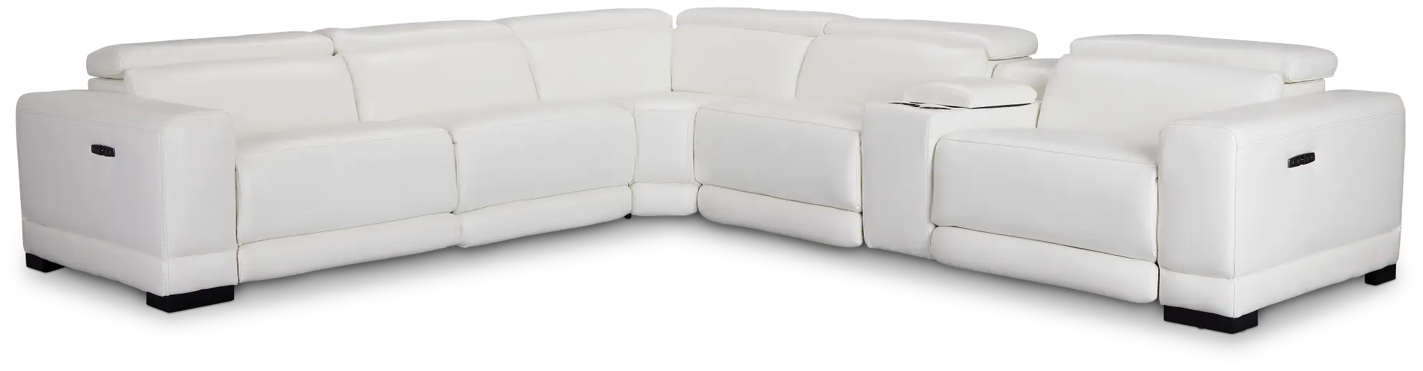 Lombardy White Micro Medium Triple Power 2-arm Sectional Lombardy White Micro Medium Triple Power 2-arm Sectional