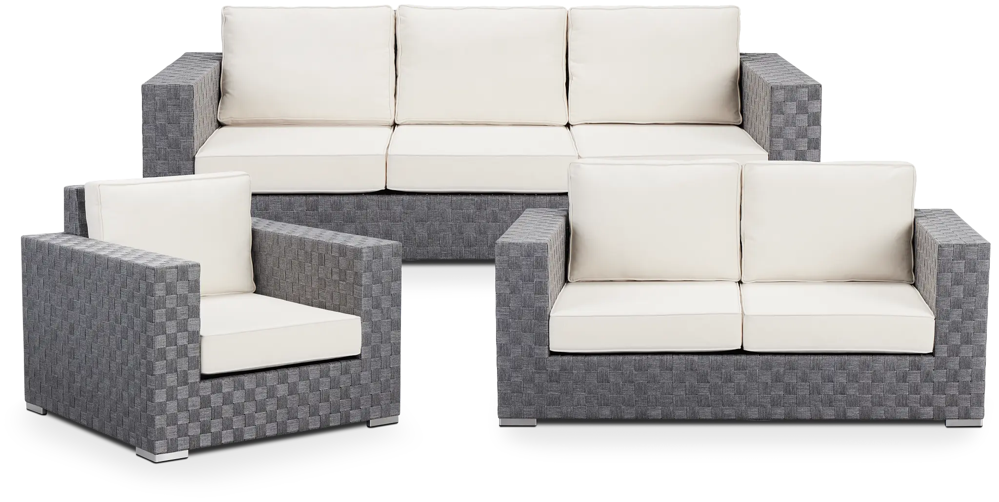 Barbados White Woven Outdoor Living Room Set Barbados White Woven Outdoor Living Room Set