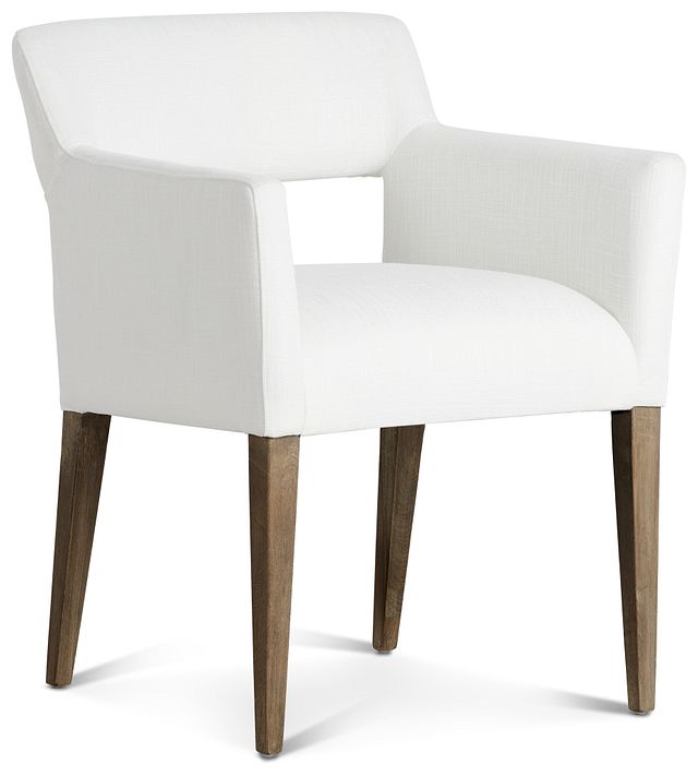 Booker White Upholstered Arm Chair (1)