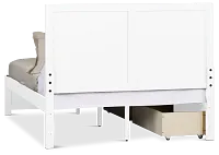 Charleston White Panel Bed With 2 Storage Drawers