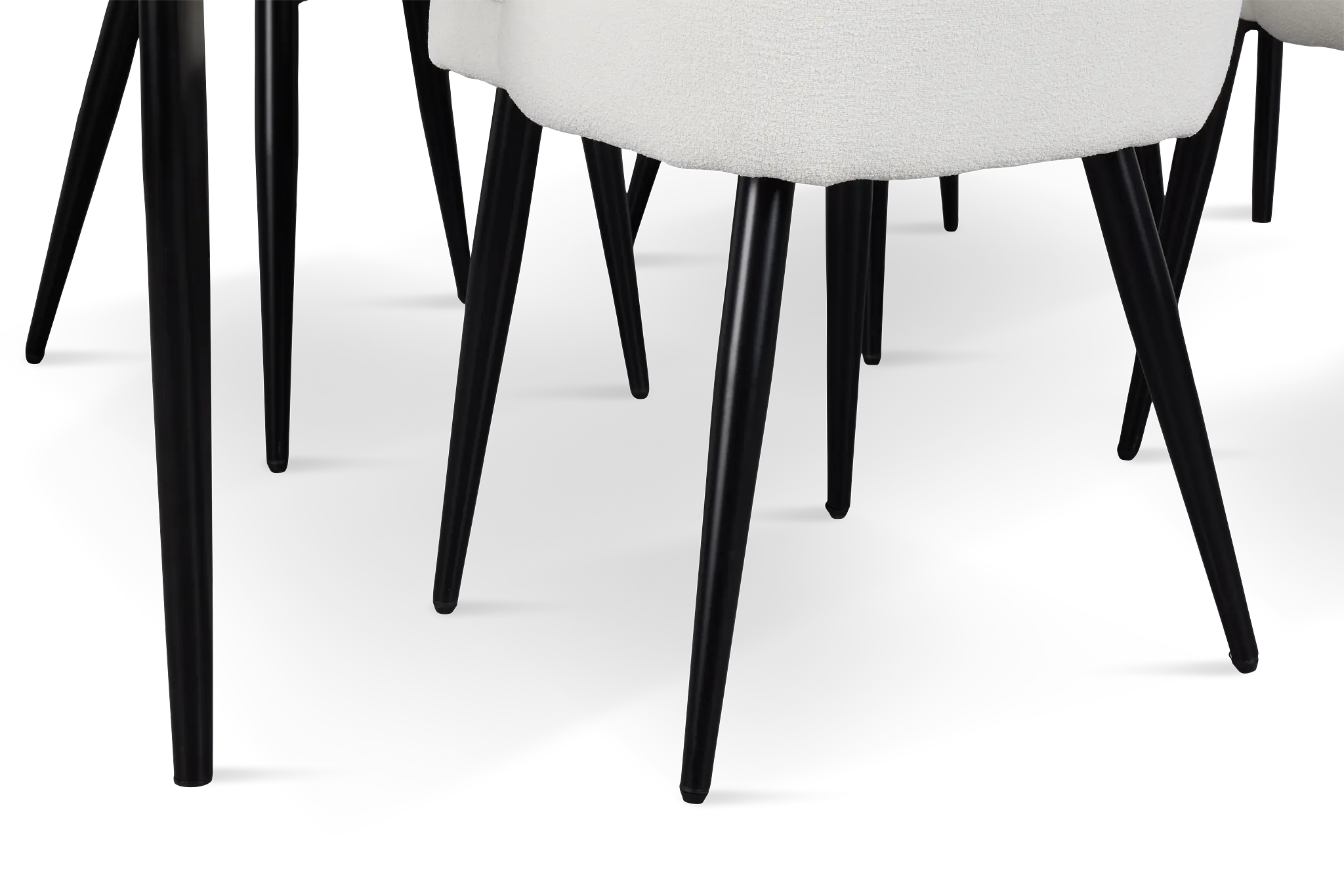 Andover Gray Rect Table & 4 White Upholstered Curved Chairs Andover Gray Rect Table & 4 White Upholstered Curved Chairs