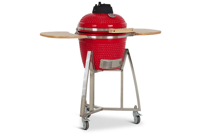 Kamado Red 16" Charcoal Grill With Base
