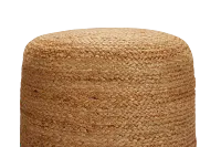 Alani Light Brown Round Accent Pouf