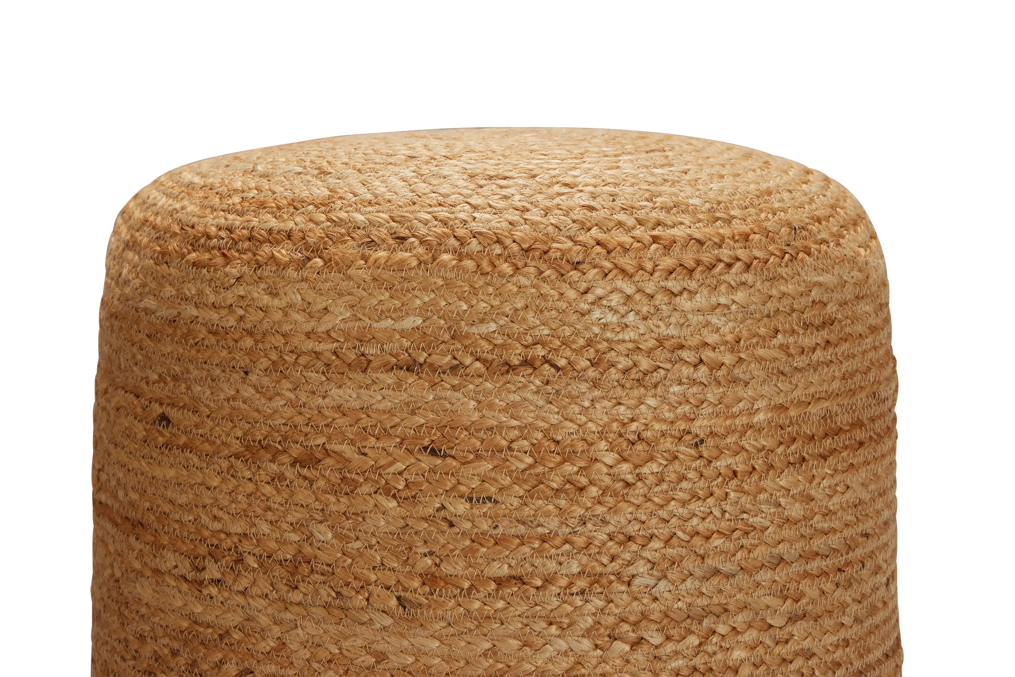 Alani Light Brown Round Accent Pouf