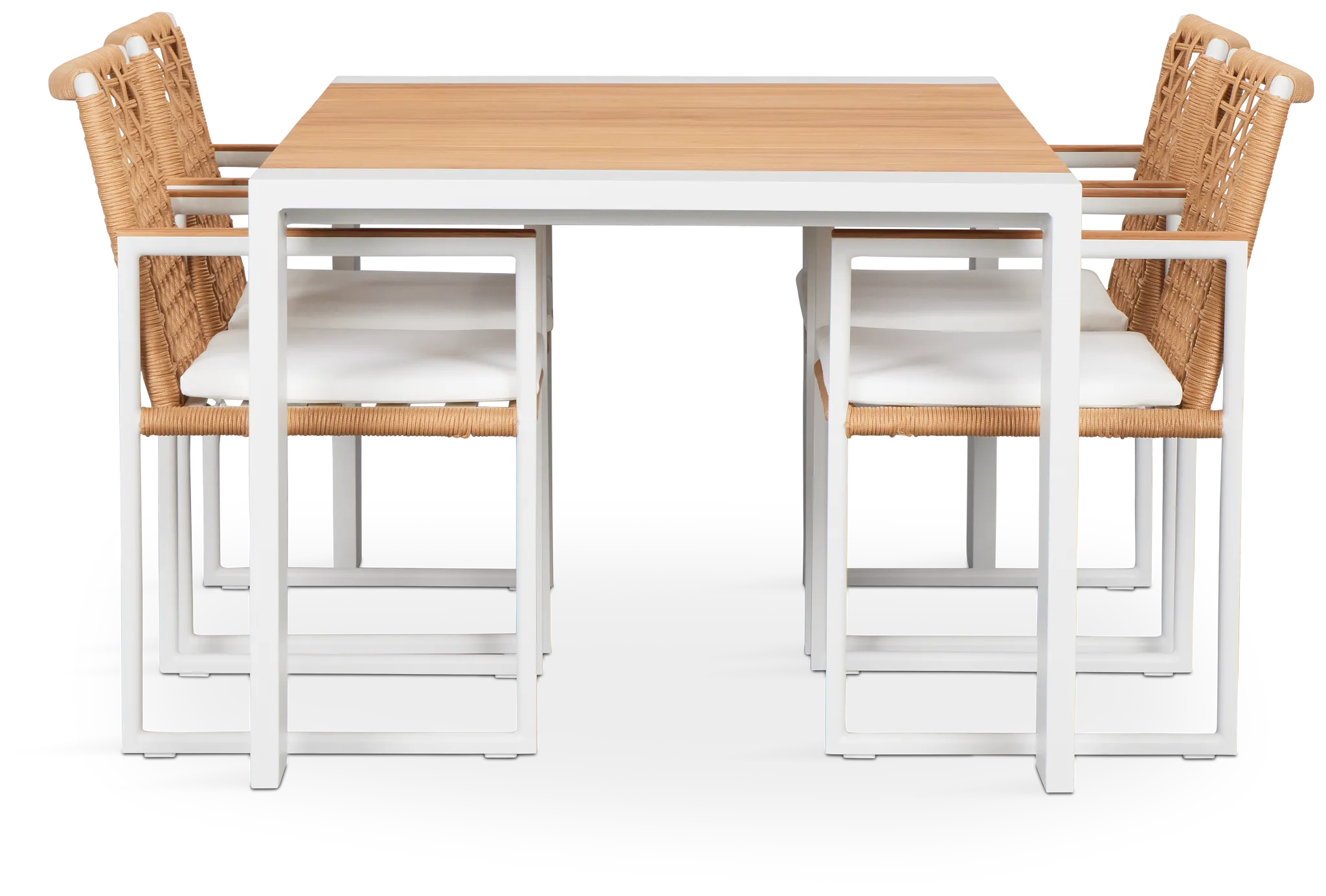 Sunrise Teak 65" Rectangular Table & 4 Teak Arm Chairs