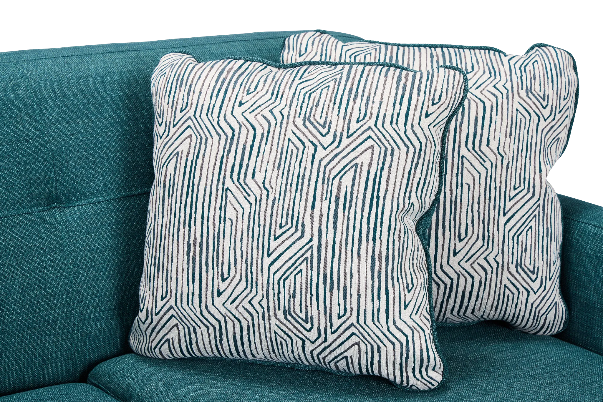 Raya Dark Teal Fabric Chaise Sectional