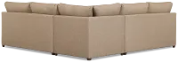 Tate Brown Fabric Medium Left Chaise Memory Foam Sleeper Sectional