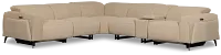 Reyna Beige Micro Medium Dual Power 2-arm Reclining Sectional