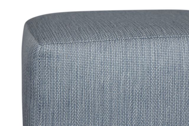Rhodes Light Blue Fabric Ottoman