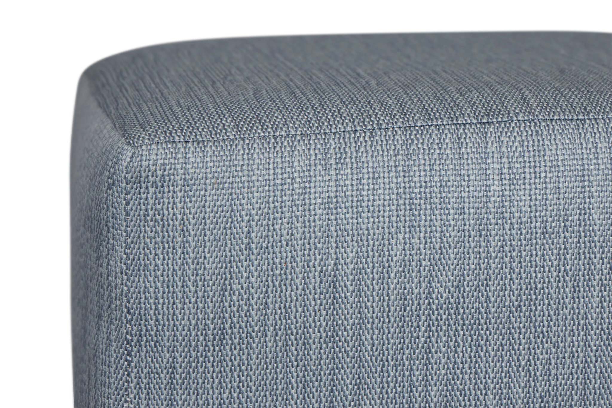 Rhodes Light Blue Fabric Ottoman