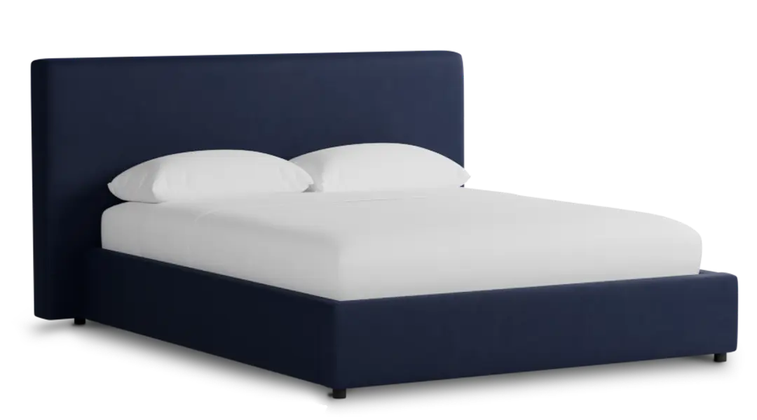 Grayton Joya Dark Blue 44" Upholstered Platform Bed Grayton Joya Dark Blue 44" Upholstered Platform Bed