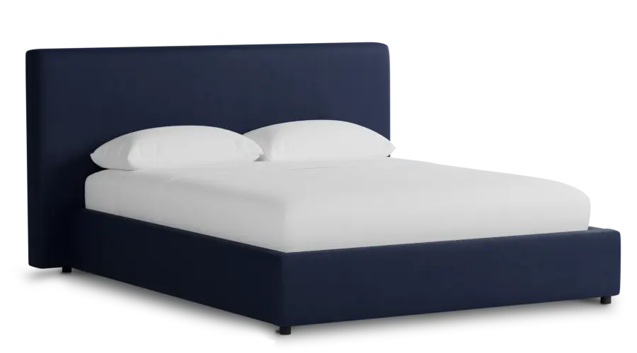Grayton Joya Dark Blue 44" Upholstered Platform Bed Grayton Joya Dark Blue 44" Upholstered Platform Bed