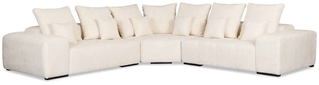 Skylar White Fabric Small Two-arm Sectional
