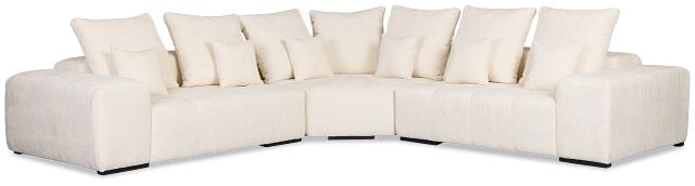 Skylar White Fabric Small Two-arm Sectional