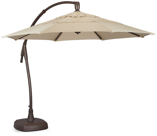 Belize Khaki Cantilever Umbrella Set