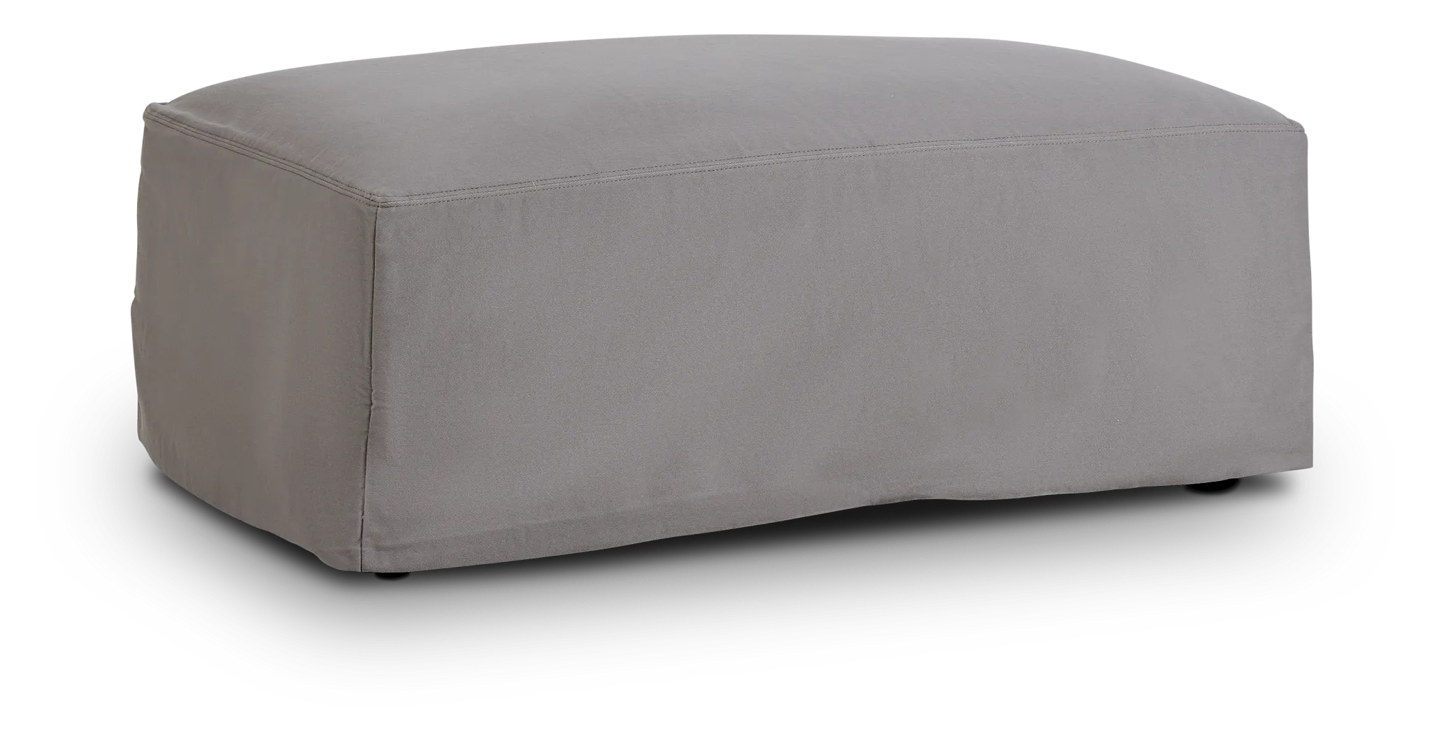 Delilah Gray Fabric Ottoman