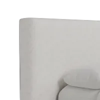 Grayton Linen Light Beige 44" Upholstered Platform Bed