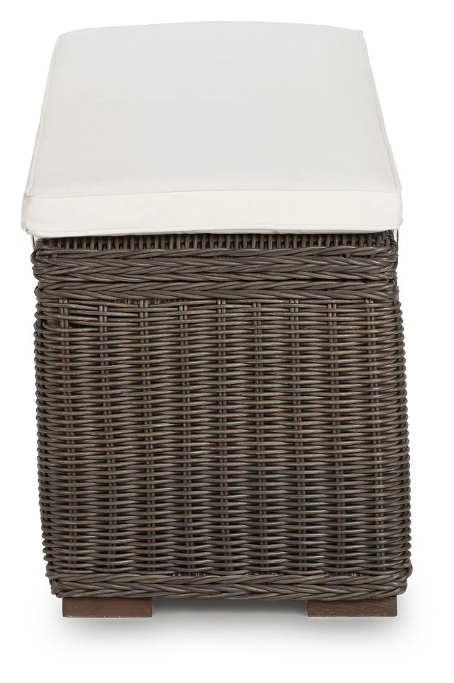 Canyon Gray White Woven Dining Bench