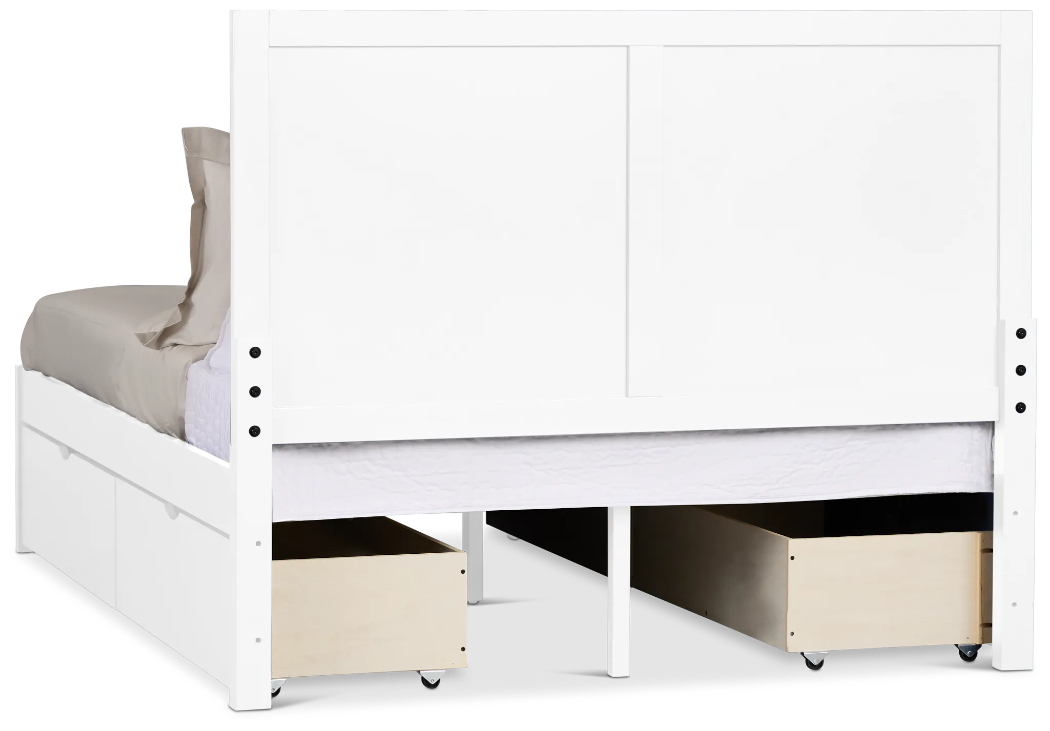 Charleston White Panel Bed With 4 Storage Drawers