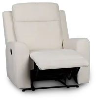 Dean White Fabric Recliner
