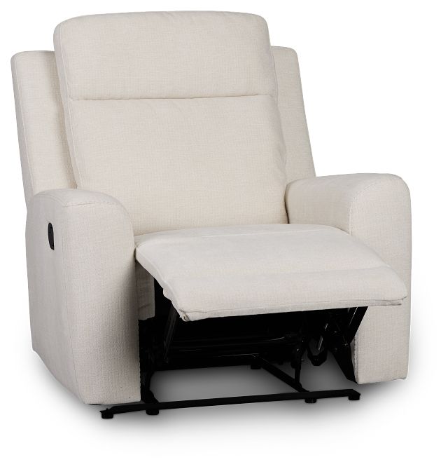 Dean White Fabric Recliner
