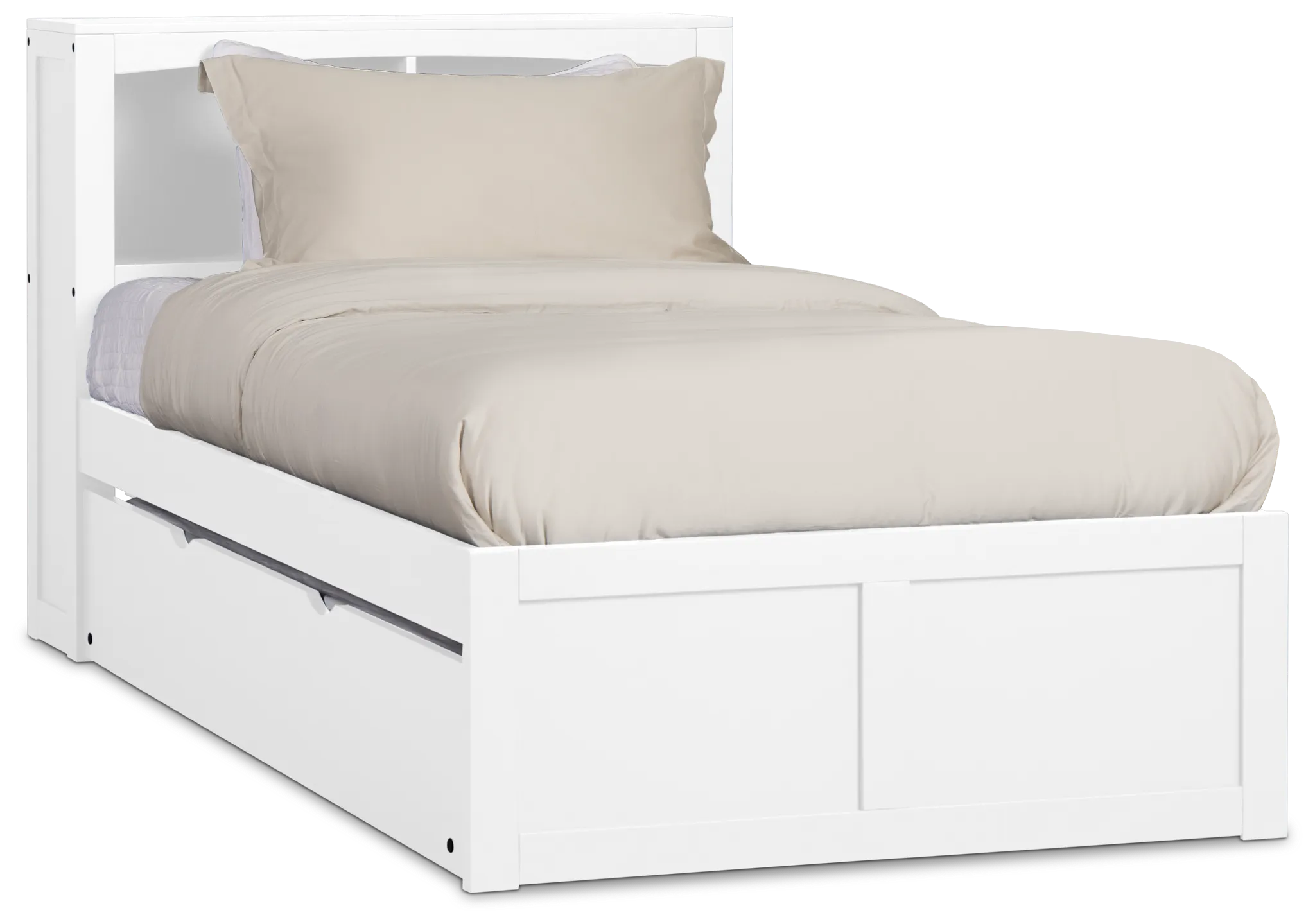 Charleston White Bookcase Trundle Bed