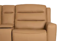 Wilder Brown Leather Medium Triple Power 2-arm Sectional