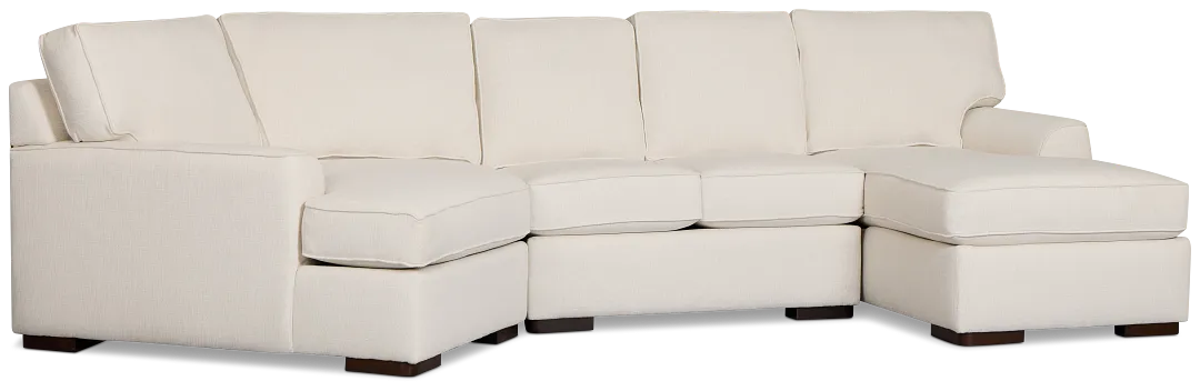 Sinclair Light Beige Fabric Right Chaise Cuddler Sectional