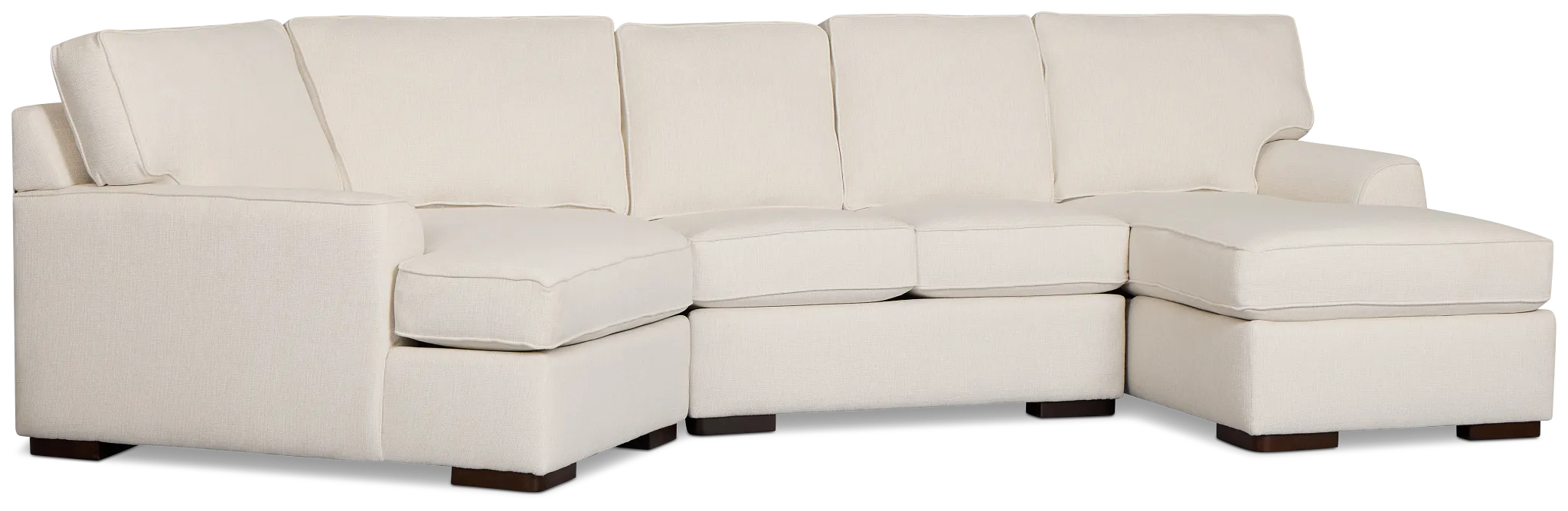 Sinclair Light Beige Fabric Right Chaise Cuddler Sectional