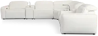 Tidal White Lthr/vinyl Large Dual Power Reclining Two-arm Sectional