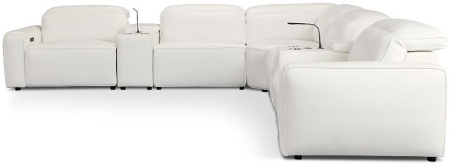 Tidal White Lthr/vinyl Large Dual Power Reclining Two-arm Sectional