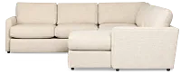 Maxwell Light Gray Fabric Medium Right Chaise Sectional