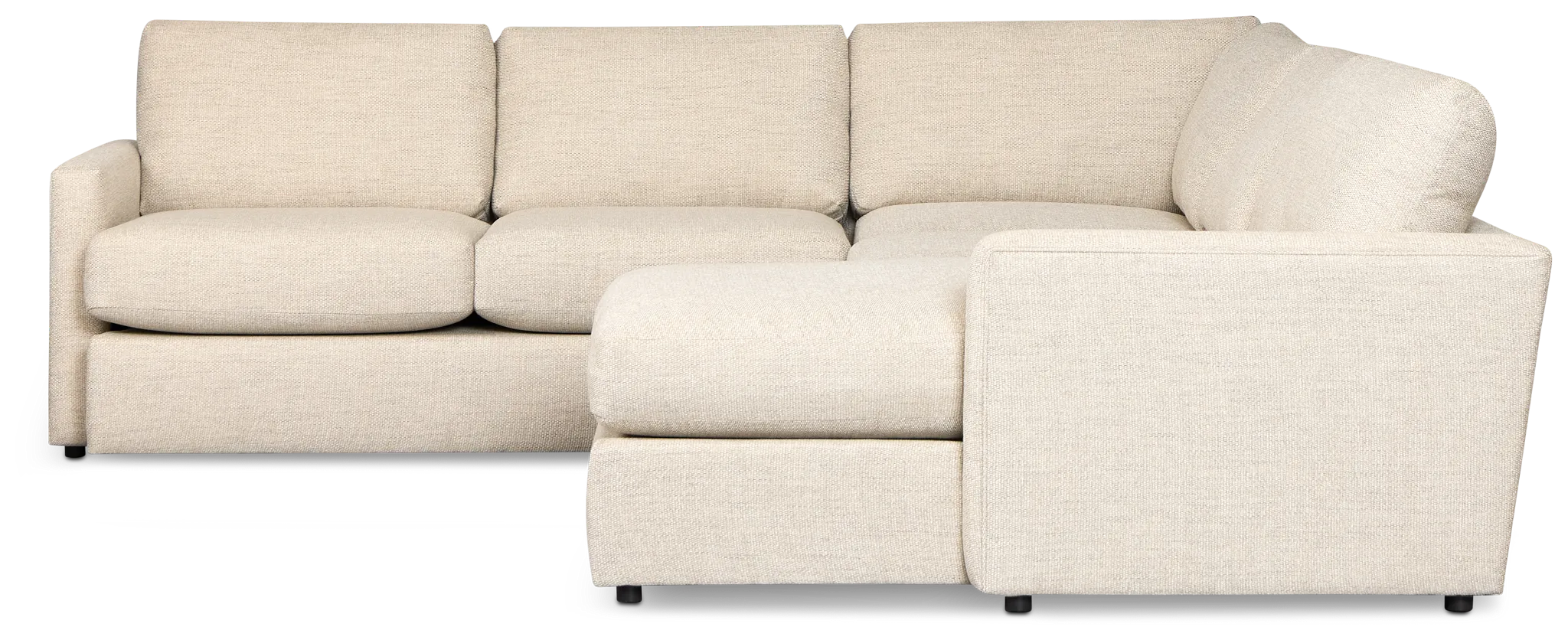 Maxwell Light Gray Fabric Medium Right Chaise Sectional