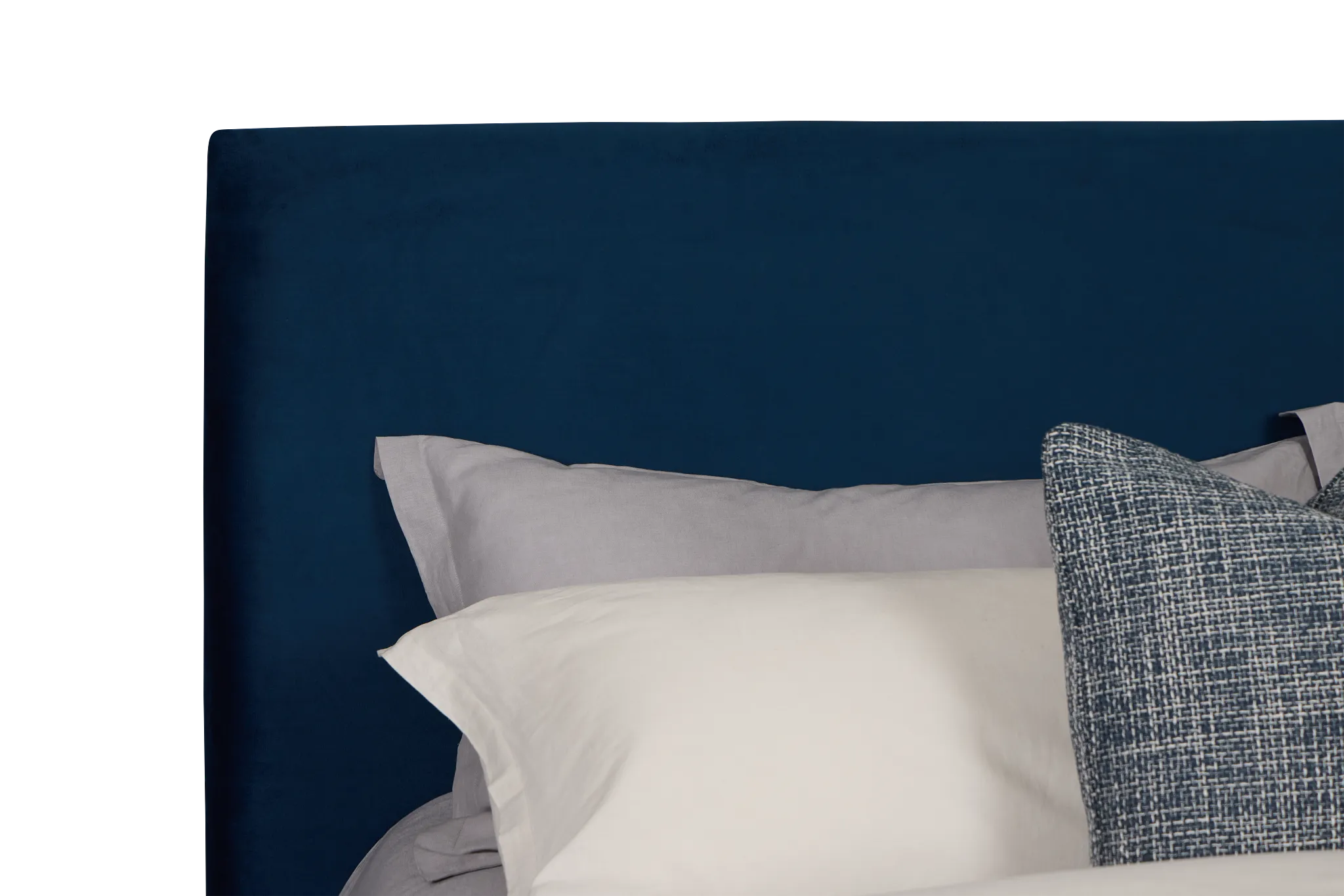 Lucy Dark Blue Uph Platform Bed