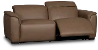 Flexsteel Brodie Dark Brown Lthr/vinyl Power Reclining Sofa