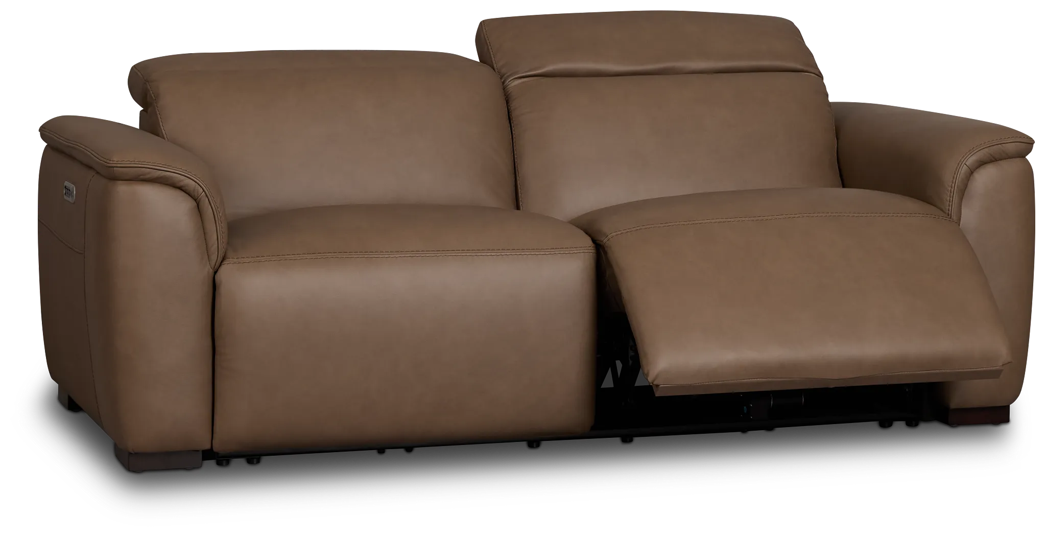Flexsteel Brodie Dark Brown Lthr/vinyl Power Reclining Sofa