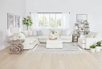 Noah Ivory Fabric Medium Two-arm Sectional