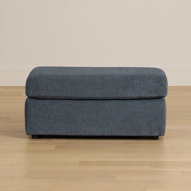 Noah Blue Fabric Ottoman