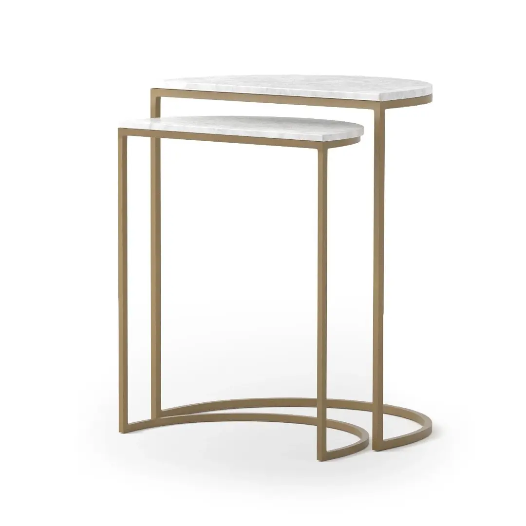 Four Hands Sani White Marble Nesting Tables Four Hands Sani White Marble Nesting Tables