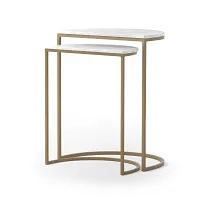 Four Hands Sani White Marble Nesting Tables
