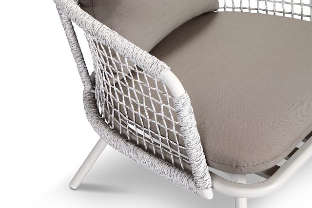 Malaga White Gray Arm Chair