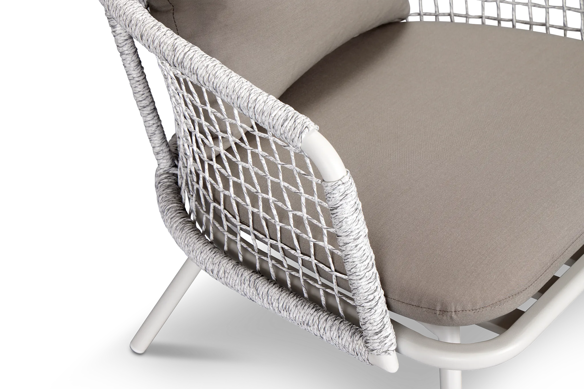 Malaga White Gray Arm Chair