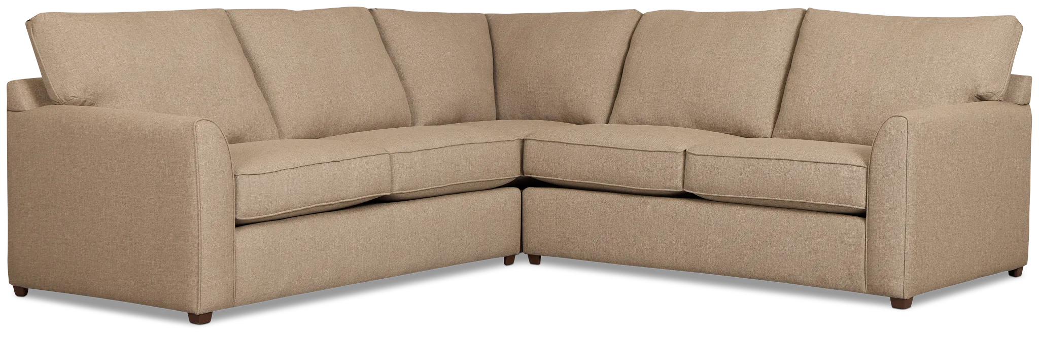 Tate Brown Fabric Medium 2-arm Left Facing Sleeper Sectional
