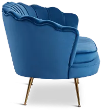 Lily Dark Blue Velvet Loveseat